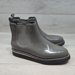 Cougar Women Kensington Gray Gloss Chelsea Rain Booties Shoes Sz 8